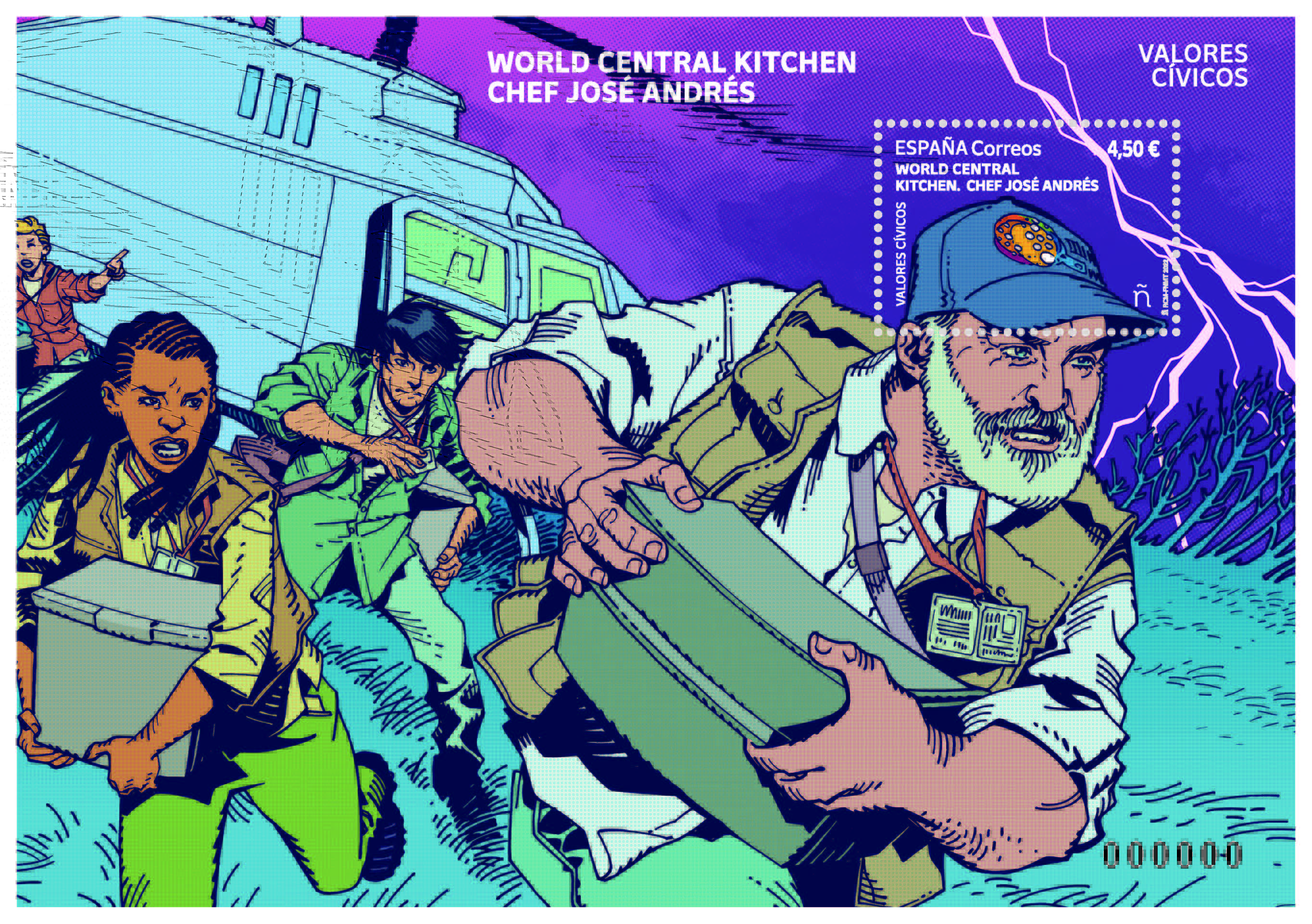 Correos presenta un sello en honor al chef José Andrés y la labor humanitaria que realiza  su ONG