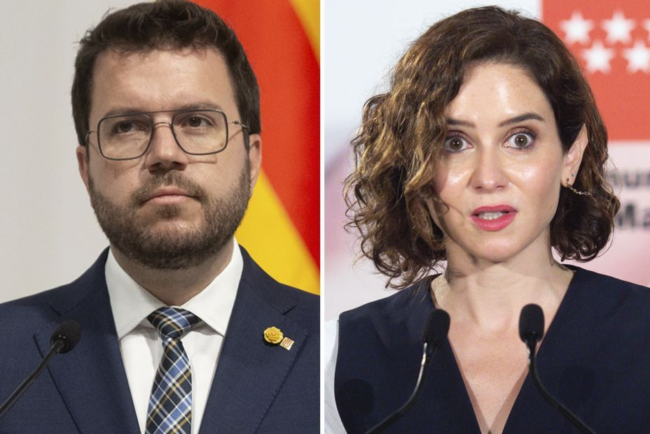 Pere Aragonés e Isabel Díaz Ayuso Pere Aragonés e Isabel Díaz Ayuso