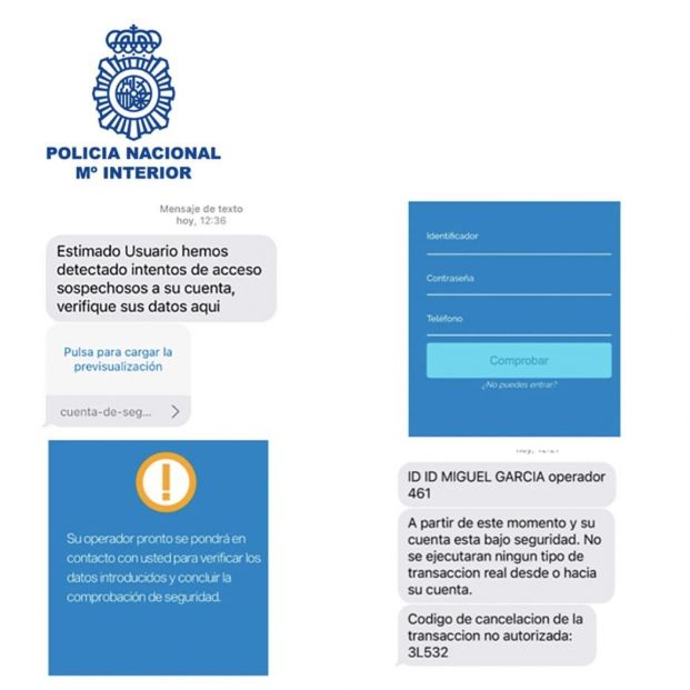 La Policía alerta de una oleada de estafas bancarias mediante SMS y llamadas telefónicas La Policía alerta de una oleada de estafas bancarias mediante SMS y llamadas telefónicas