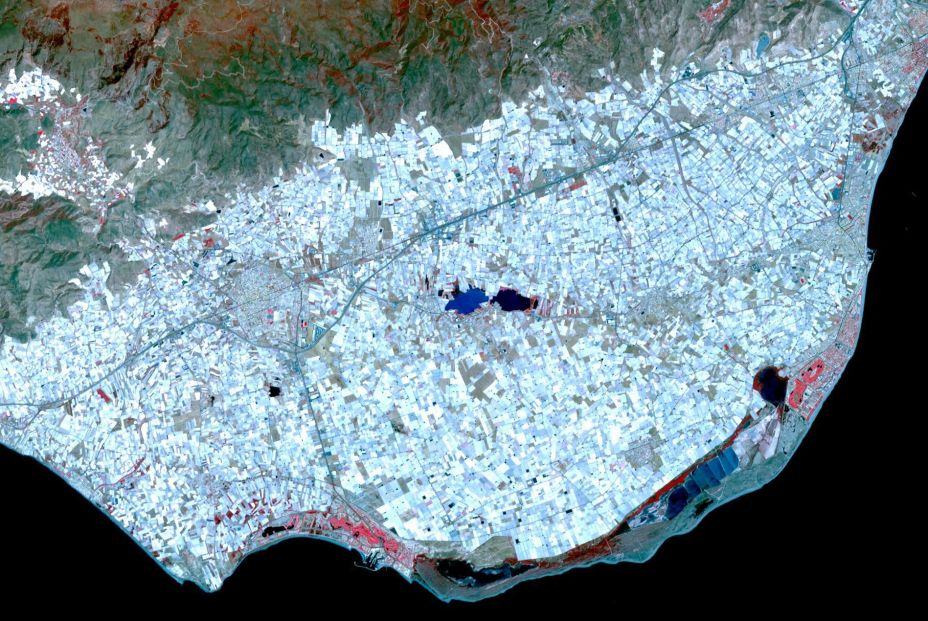 El "mar de plástico" de Almería visto desde el espacio El "mar de plástico" de Almería visto desde el espacio