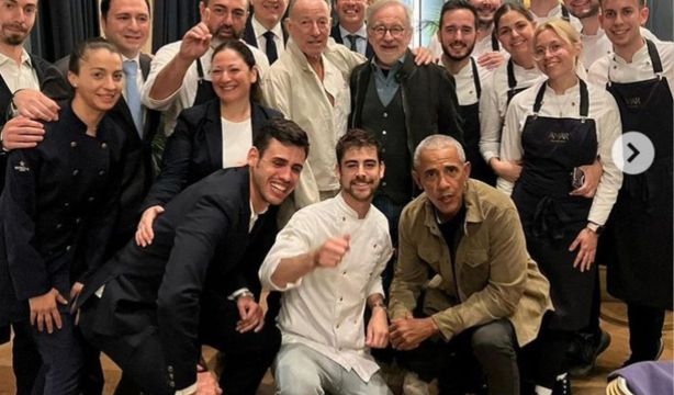 Barack Obama y Steven Spielberg cenan con Bruce Springsteen en Barcelona