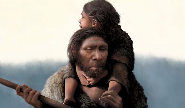 Ilustración de un padre neandertal y su hija. TOM BJORKLUND / MAX PLANCK INSTITUTE