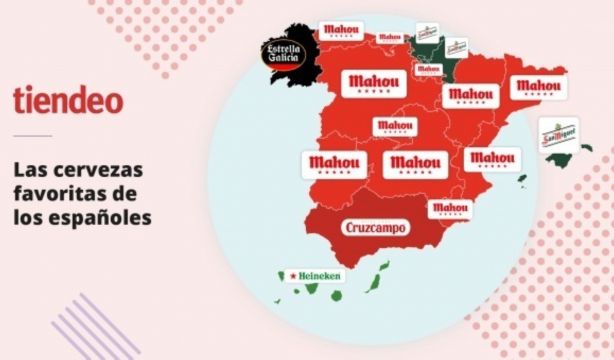 Mapa de cervezas favoritas por los españoles Mapa de cervezas favoritas por los españoles