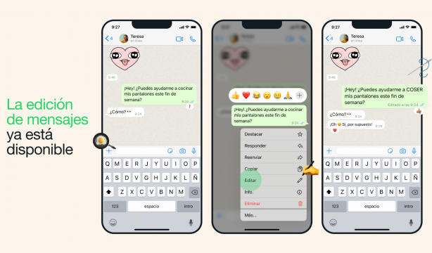 Editar mensajes en WhatsApp Editar mensajes en WhatsApp