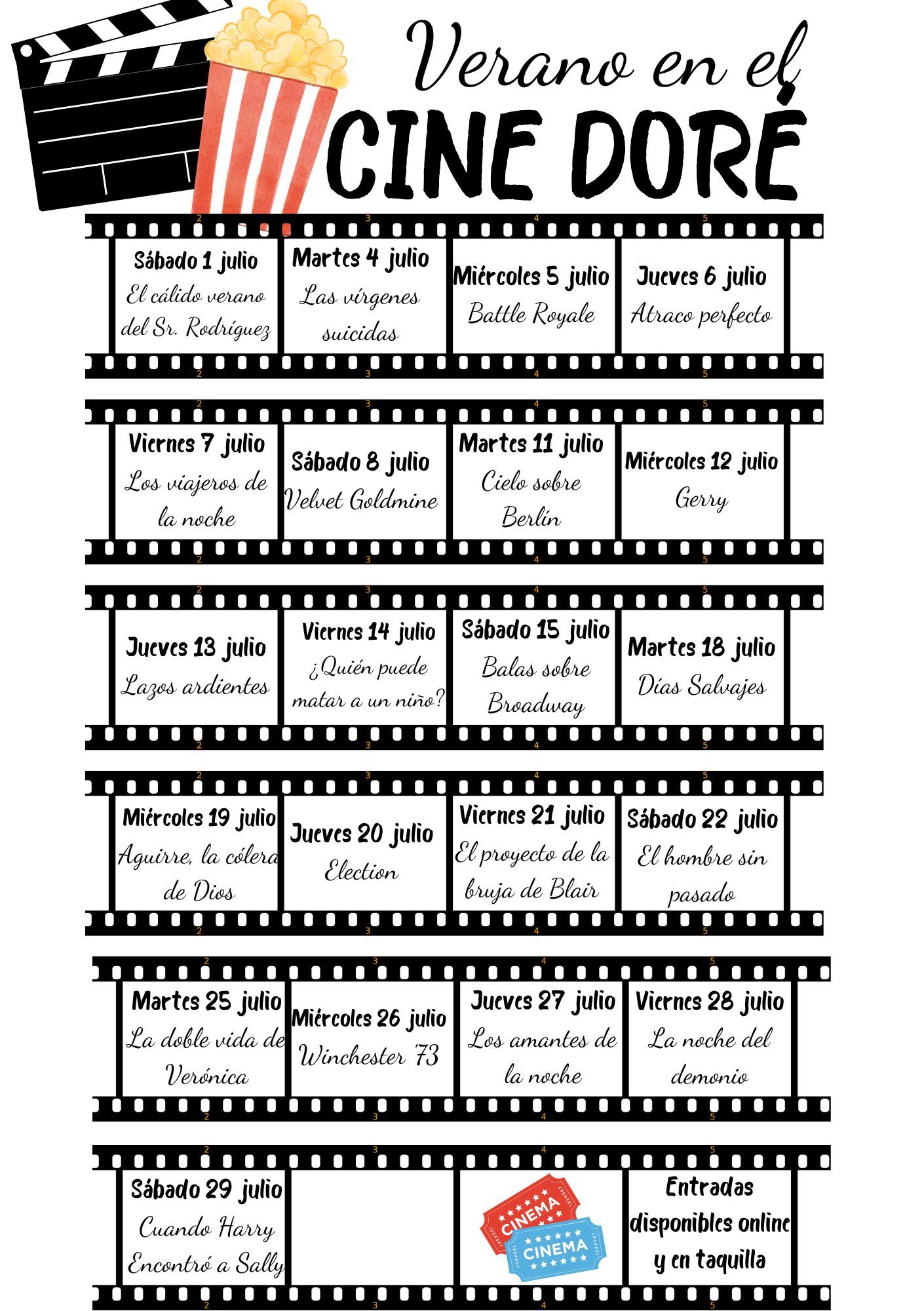 Cartelera de verano del Cine Doré Cartelera de verano del Cine Doré