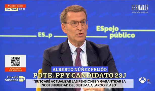 Feijóo admite su "inexactitud" sobre pensiones y asegura que si gana buscará subirlas con el IPC