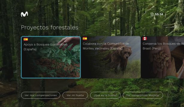 Movistar Plus+ ofrece compensar la huella de carbono a sus clientes en una nueva living app