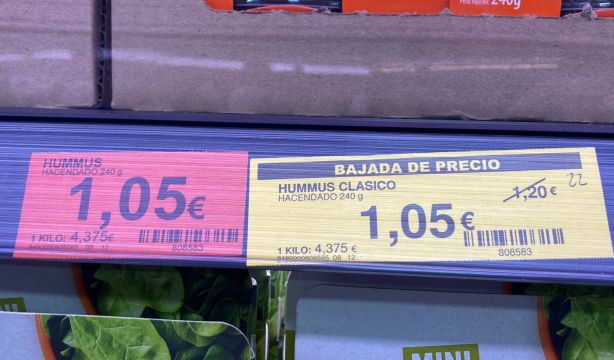 Mercadona explica la razón del doble etiquetado en sus productos rebajados. Foto: Twitter