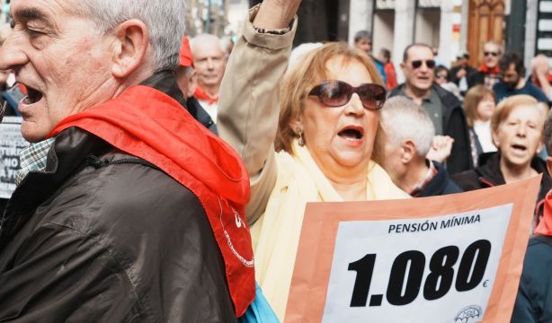 "Pensión mínima de 1.080 euros  y poder adquisitivo de las pensiones, ¡ya!"