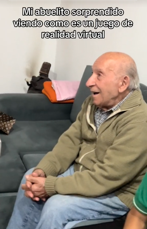 VÍDEO: La reacción viral de un hombre al probar unas gafas de realidad virtual. Foto: TikTok