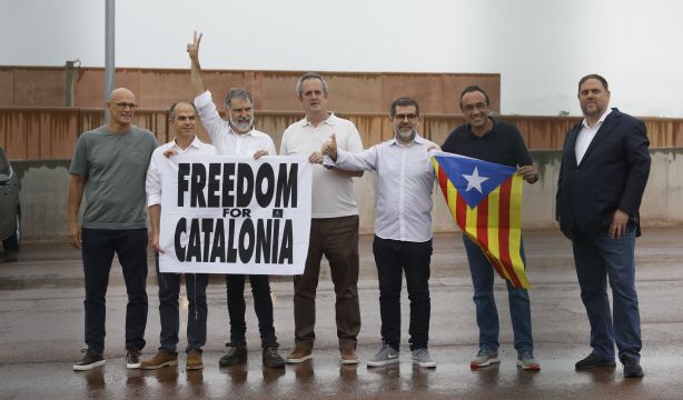 EuropaPress 3801437 junqueras forn rull turull romeva sanchez cuixart salen lledoners indulto