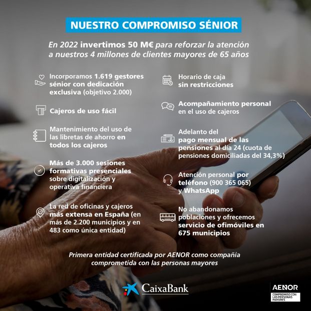 CaixaBank se consolida como entidad referente en la mejora de la atención a las personas mayores (Foto: CaixaBank)
