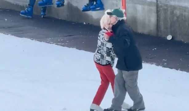 VÍDEO: Una pareja enamora en las redes por la forma en la que patina en una pista de hielo. Foto: TikTok