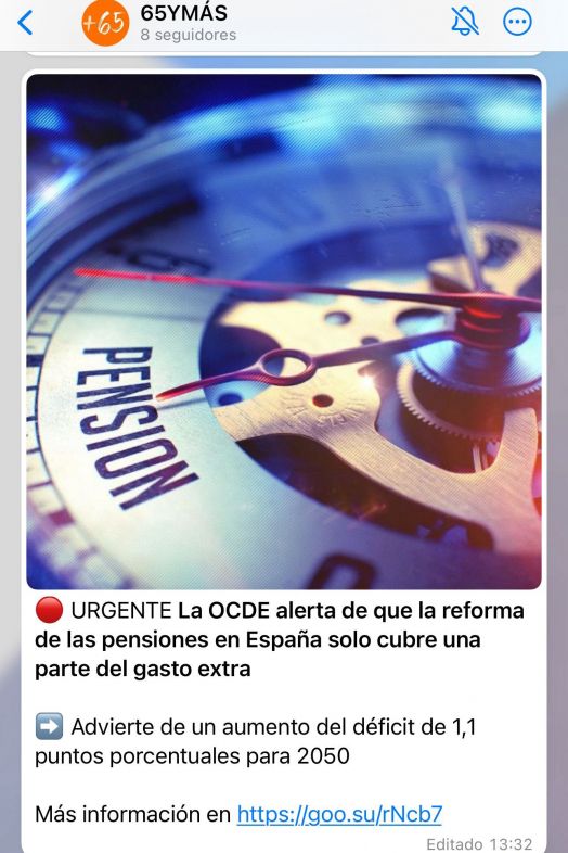 Canal WhatsApp 65YMÁS Canal WhatsApp 65YMÁS