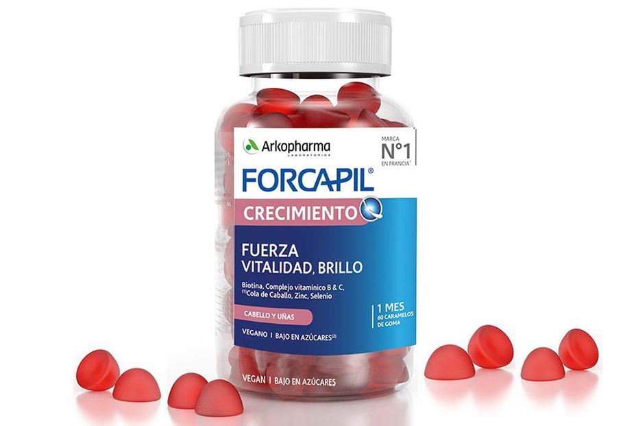 Las gominolas ‘Forcapil Gummies’, de Arkopharma, contienen vitaminas, cola de caballo y minerales. (25,18 €, 60 gominolas). Las gominolas ‘Forcapil Gummies’, de Arkopharma, contienen vitaminas, cola de caballo y minerales. (25,18 €, 60 gominolas).