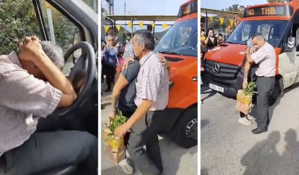 VÍDEO: La despedida sorpresa de todo un barrio a su conductor de autobús el día de su jubilación