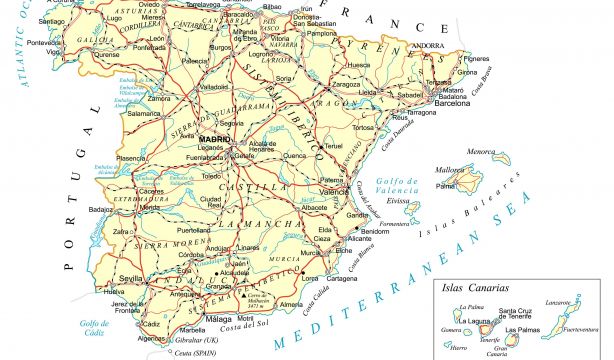 Estas son las carreteras más peligrosas de España, Mapa carreteras España. bigstock