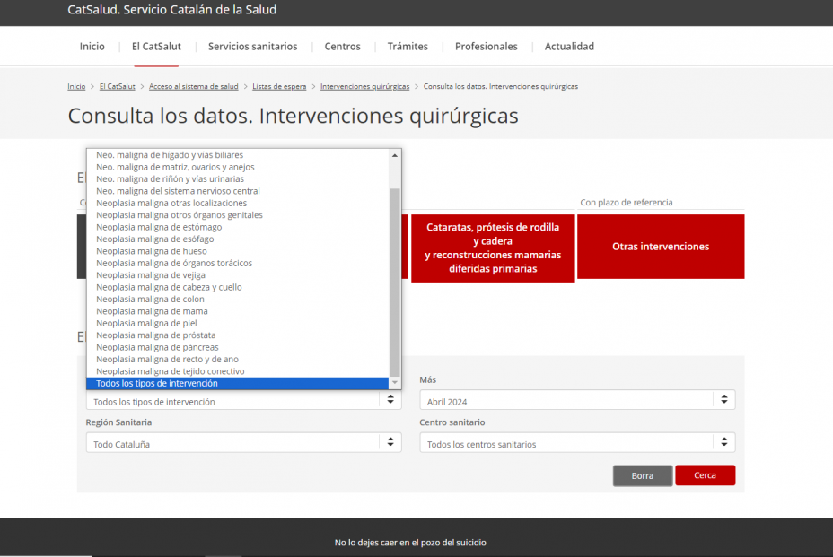 Cómo consultar la lista de espera para operarse en Cataluña (CatSalud) Cómo consultar la lista de espera para operarse en Cataluña (CatSalud)