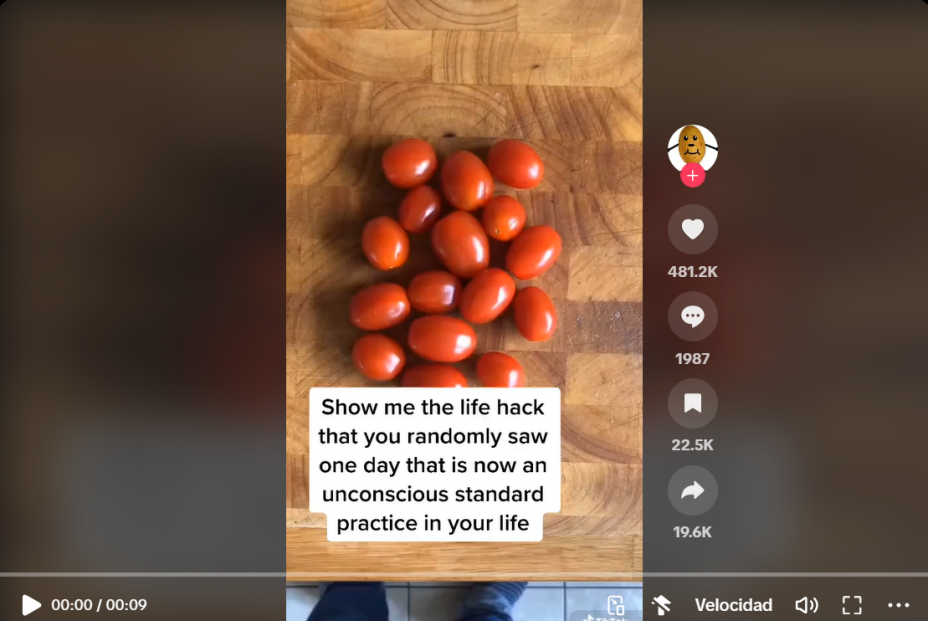 El truco viral para cortar muchos tomates cherry a la vez (TikTok)