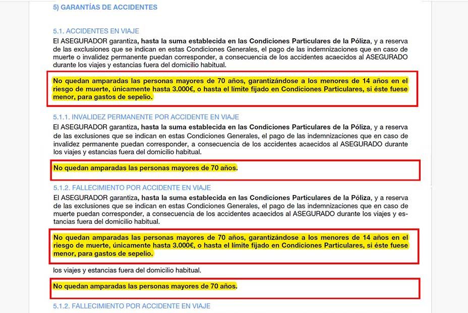 La letra pequeña de los seguros de viaje: tienen exclusiones por edad en las indemnizaciones