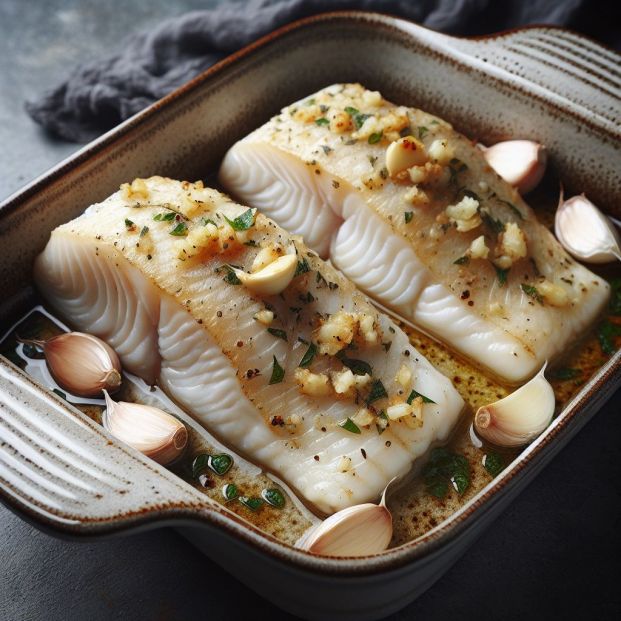 Pescado al horno con limón y ajo Pescado al horno con limón y ajo