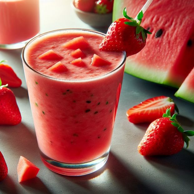 Smoothie de sandía y fresas Smoothie de sandía y fresas