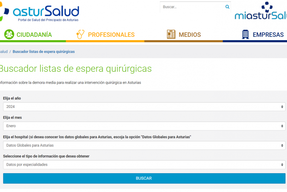 Cómo consultar la lista de espera para operarse en Asturias (Portal de Salud del Principado de Asturias)