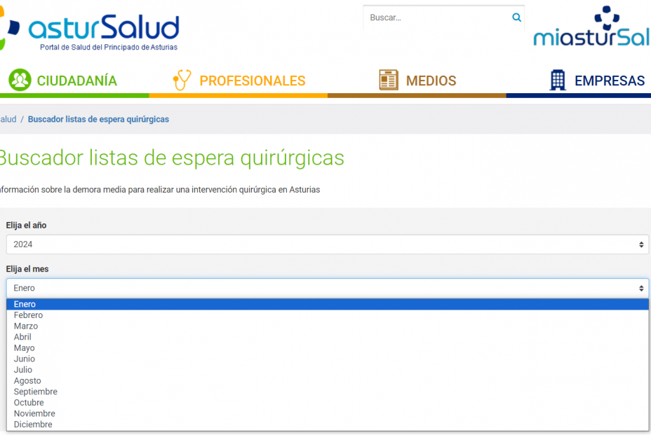 Cómo consultar la lista de espera para operarse en Asturias (Portal de Salud del Principado de Asturias)