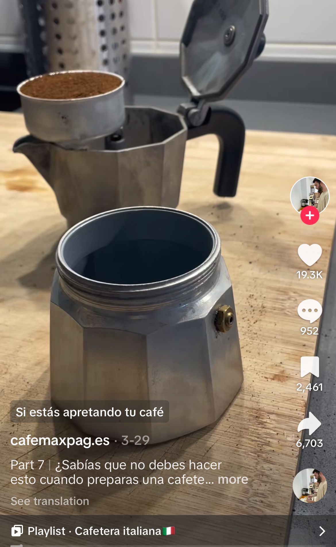 Este es el error que todos cometemos al preparar el café en cafetera italiana (TikTok) Este es el error que todos cometemos al preparar el café en cafetera italiana (TikTok)
