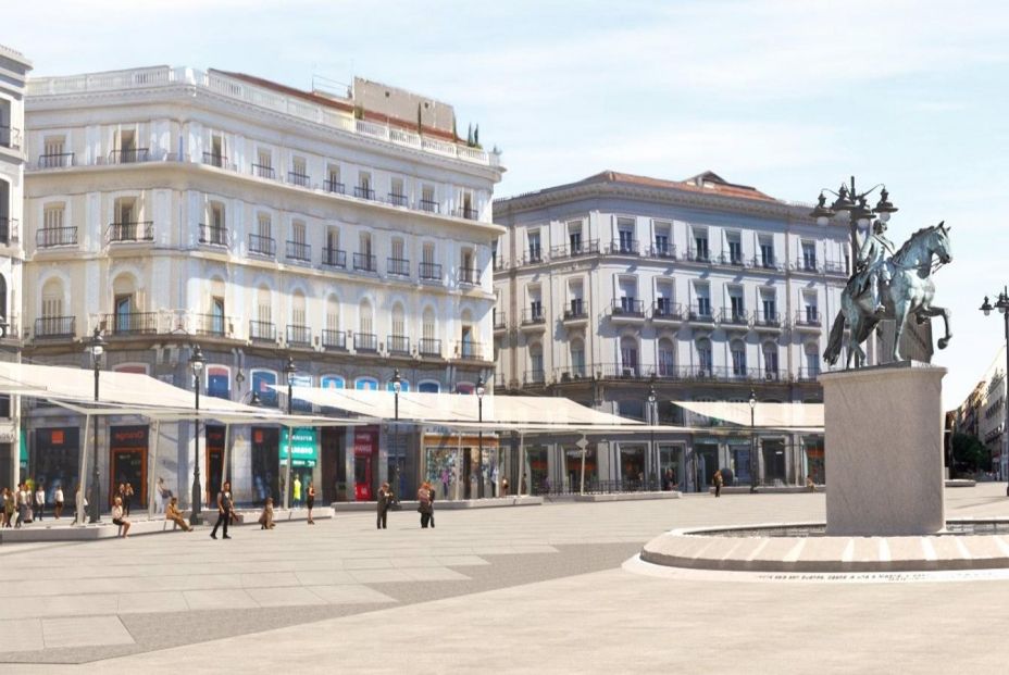 La Puerta del Sol tendrá sombra por primera vez en su historia: a falta de árboles, toldos La Puerta del Sol tendrá sombra por primera vez en su historia: a falta de árboles, toldos