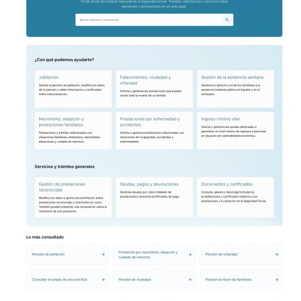 La Seguridad Social lanza una nueva web para facilitar información y trámites sobre pensiones La Seguridad Social lanza una nueva web para facilitar información y trámites sobre pensiones