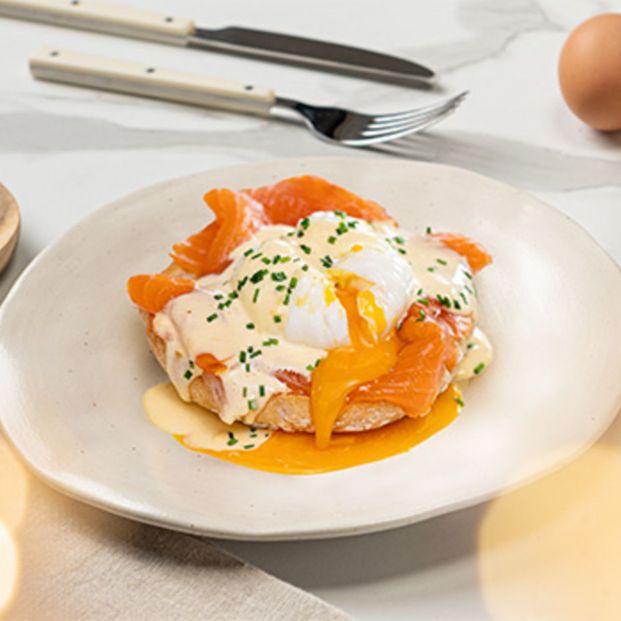 Huevos poché con salmón. Fuente: Mercadona Huevos poché con salmón. Fuente: Mercadona