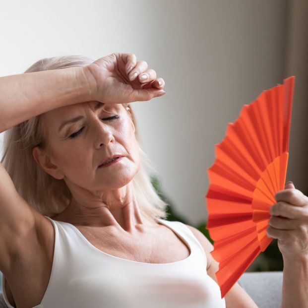 Mujer con sofocos por la menopausia. Fuente: noVadiet Mujer con sofocos por la menopausia. Fuente: noVadiet