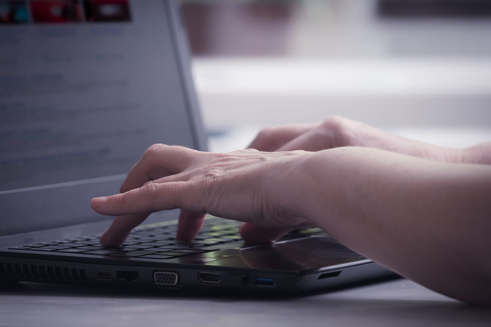 bigstock Senior Woman Hands Using Lapto 316474606