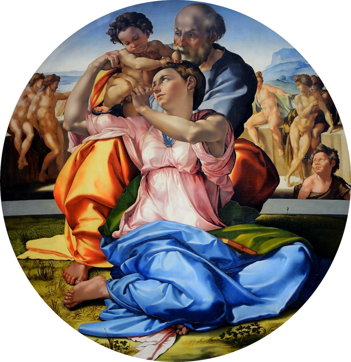 Tondo Doni, Miguel Ángel, 1506, 120 cm diámetro, Uffizi, Italia. Florencia Tondo Doni, Miguel Ángel, 1506, 120 cm diámetro, Uffizi, Italia. Florencia