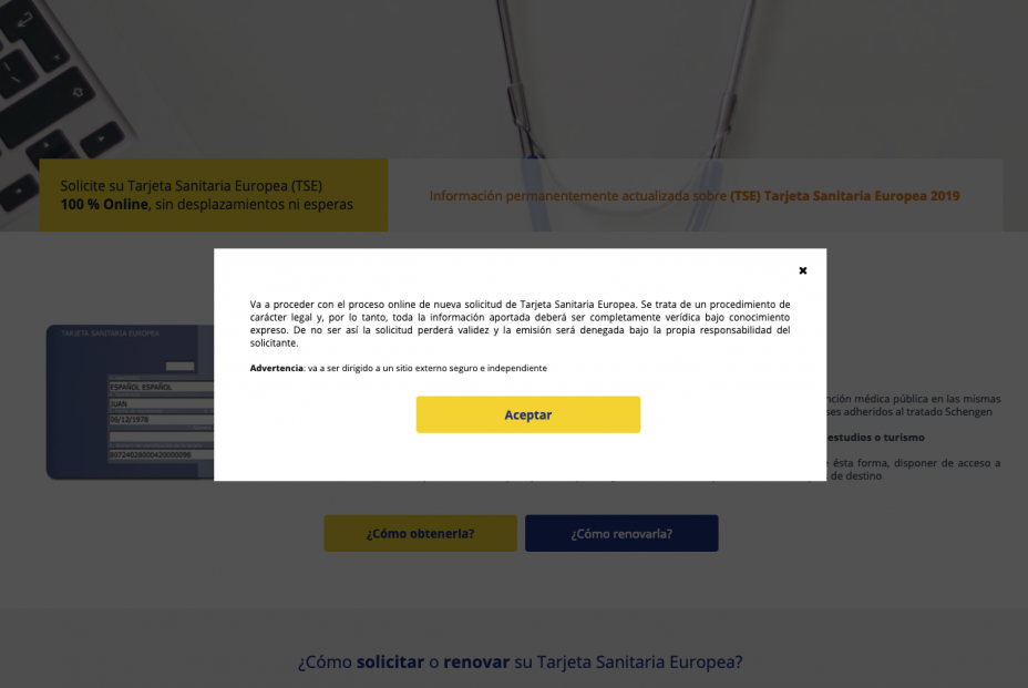 Que no te engañen: la tarjeta sanitaria europea es gratuita Que no te engañen: la tarjeta sanitaria europea es gratuita