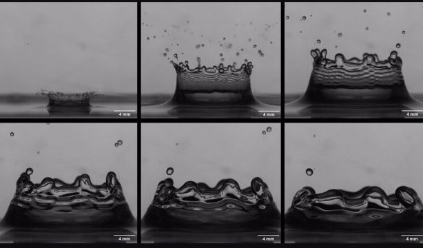 El sorprendente efecto de las gotas de lluvia al caer al agua: así se ve a cámara lenta