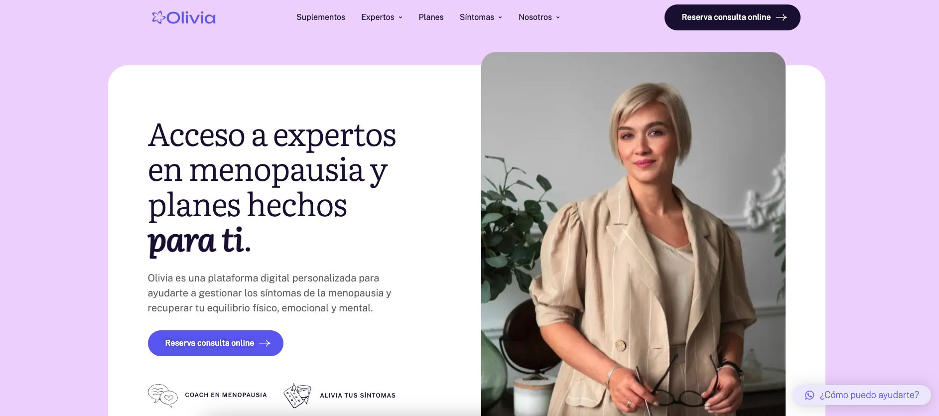 Olivia, la plataforma digital que busca romper el tabú de la menopausia Olivia, la plataforma digital que busca romper el tabú de la menopausia