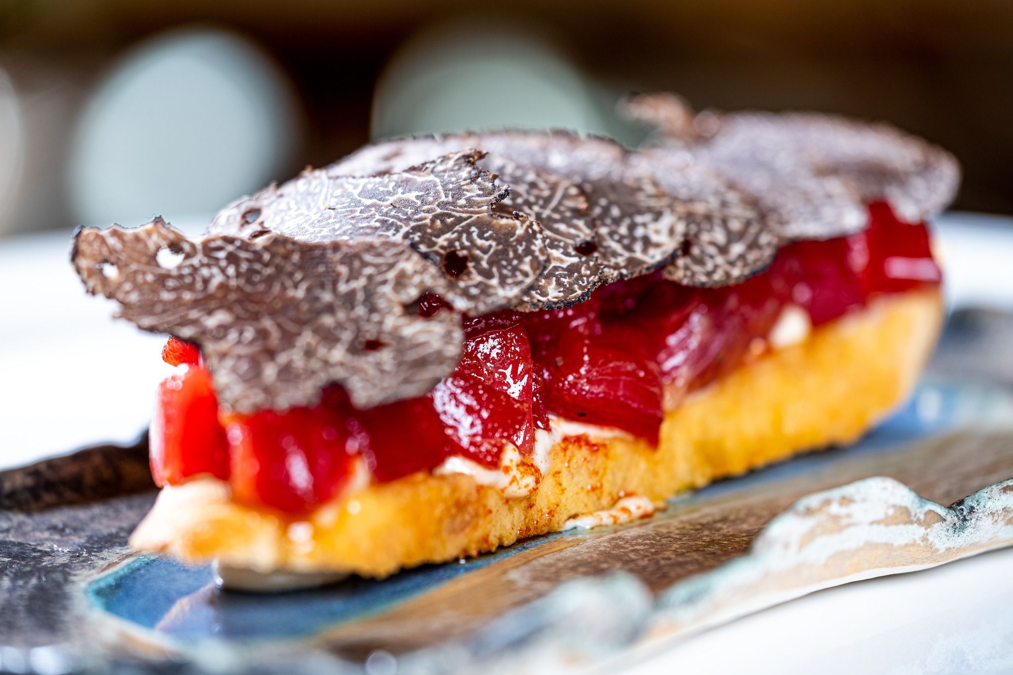 tosta de tarantelo con trufa