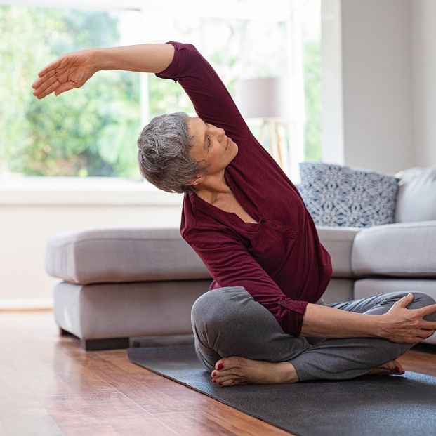 bigstock Senior woman exercising while260538283