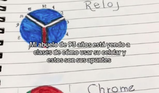 VÍDEO: Enseña los apuntes de su abuelo de 93 años sobre cómo usar el móvil y conmueve en las redes (TikTok: @mirandaavan)