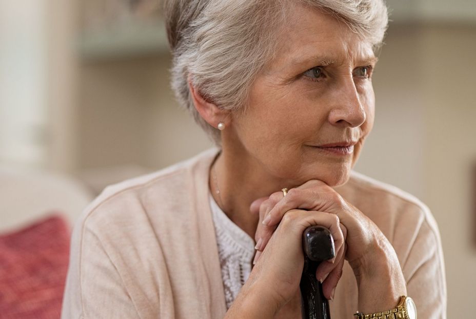 bigstock Serious senior woman sitting o 270854308