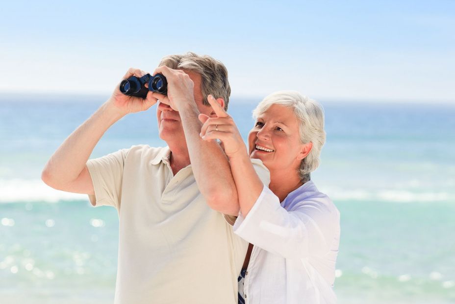 bigstock Senior couple bird watching at 15643052