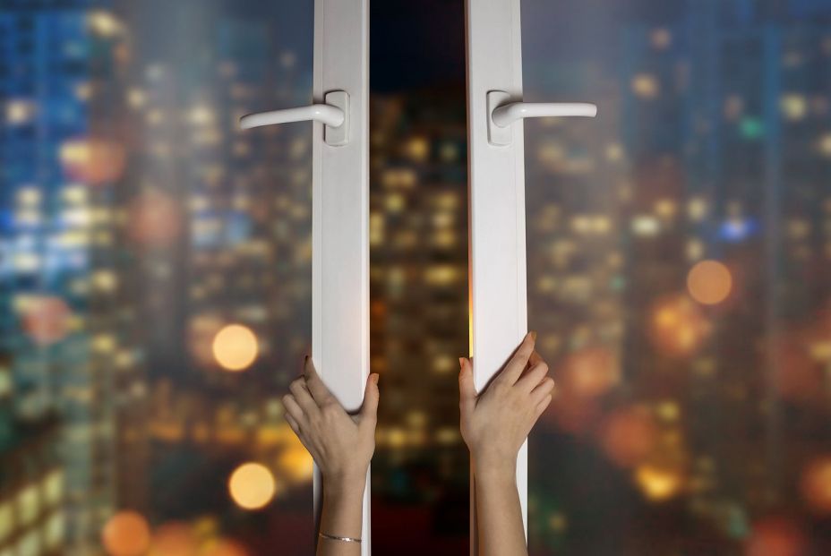 bigstock Hand Opens The Window With A V 464460079 bigstock Hand Opens The Window With A V 464460079