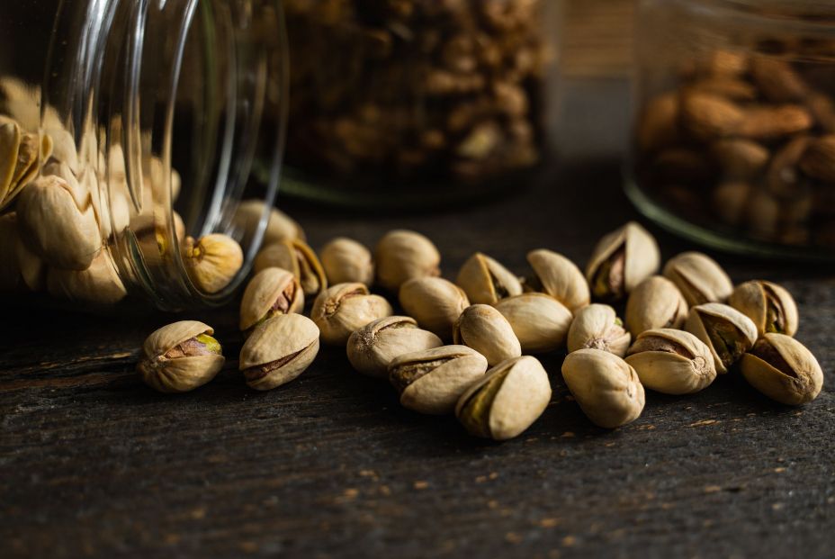 bigstock pistachios scattered on the vi 385305476