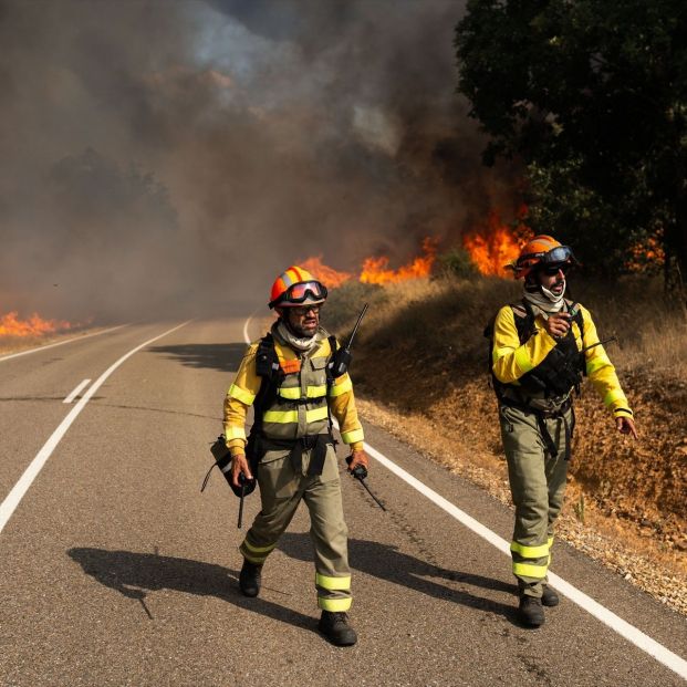 EuropaPress 6897956 bomberos trabajan extinguir incendio 10 agosto 2025 molezuelas carballeda