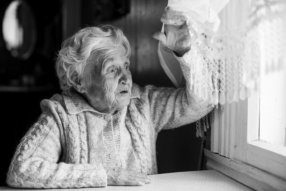 bigstock Black and white photo an elder 247156855