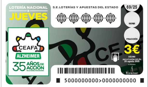 CEAFA celebra su 35º aniversario visibilizando la lucha contra el Alzheimer en la Lotería Nacional