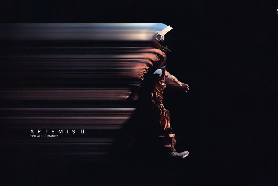 Artemis II crew poster virtual background~medium