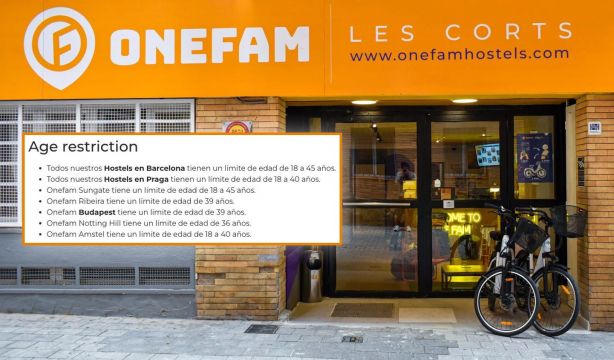 Onefam Hostels borra de su web la restricción de edad tras la denuncia de FACUA y 65YMÁS